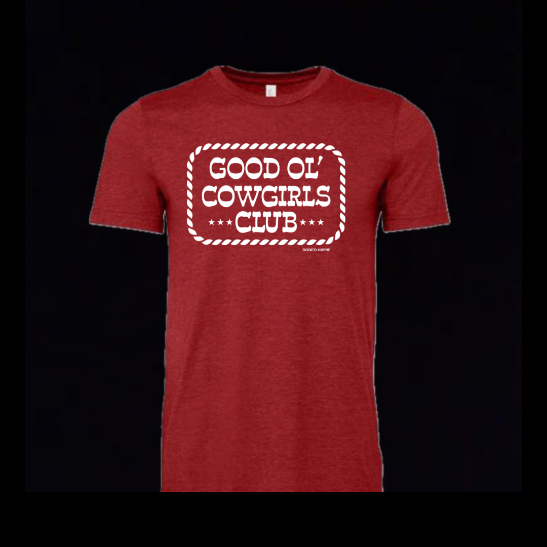 GOOD OL’ COWGIRLS CLUB TEE HEATHER RED