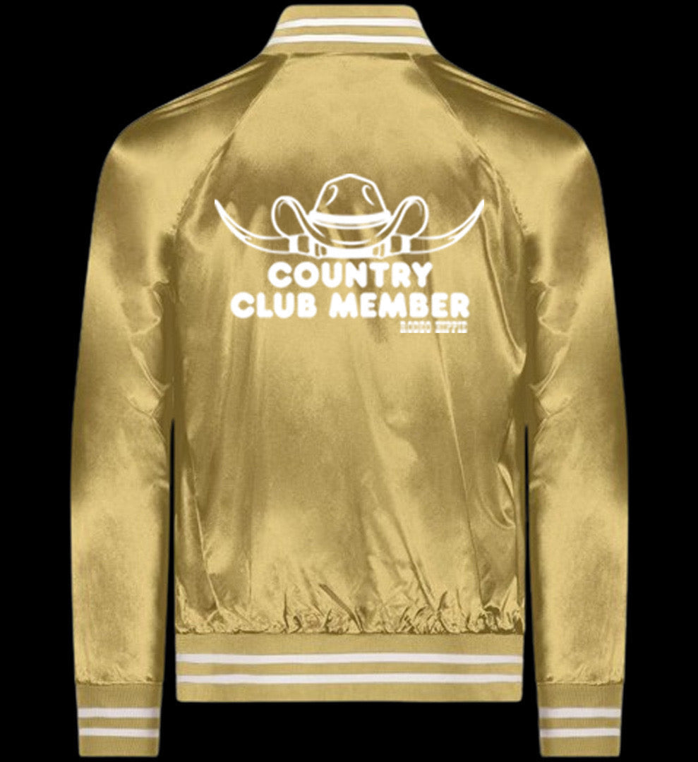 COUNTRY CLUB MEMBER SATIN JACKET GOLD