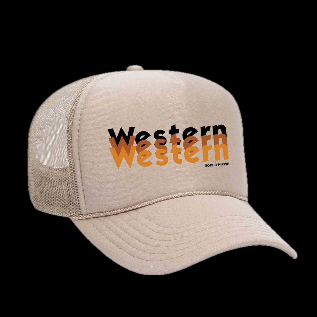 TRIPLE WESTERN TRUCKER HAT TAN