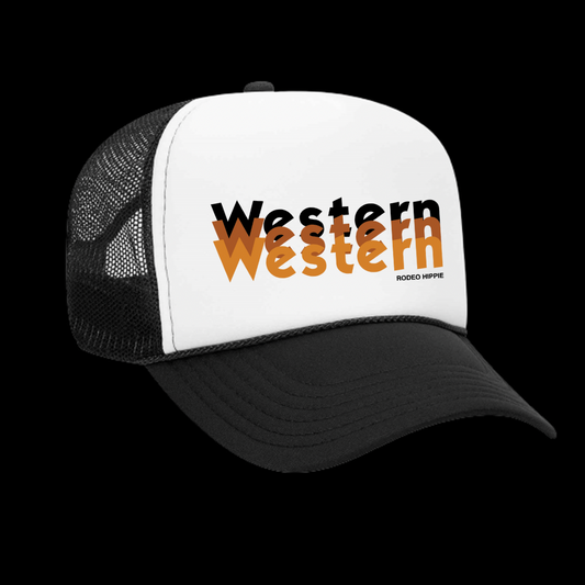 TRIPLE WESTERN TRUCKER HAT BLK/WHITE