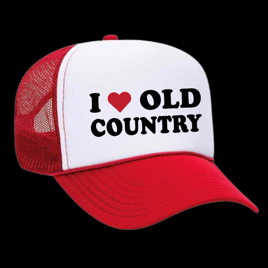 OLD COUNTRY TRUCKER HAT RED/WHITE