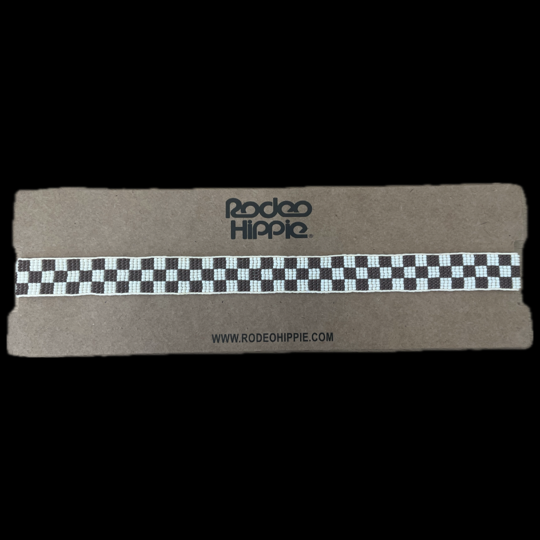 BROWN CHECK HATBAND