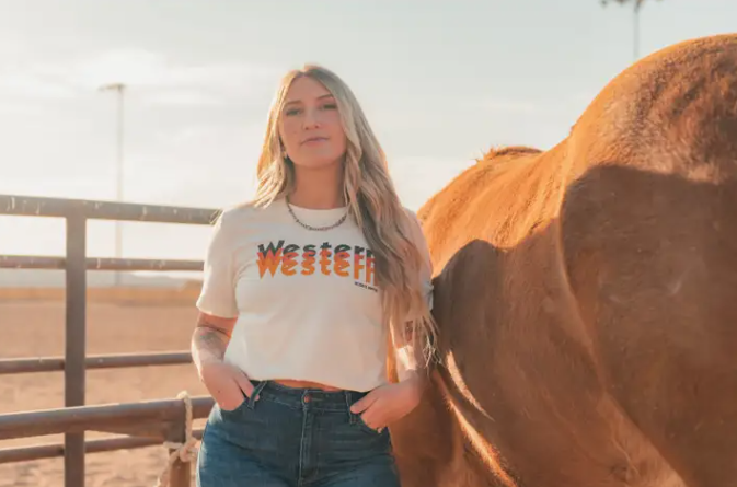 TRIPLE WESTERN TEE NATURAL