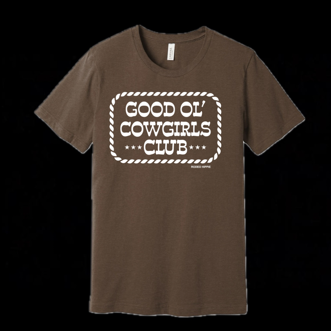 GOOD OL’ COWGIRLS CLUB TEE HEATHER BROWN