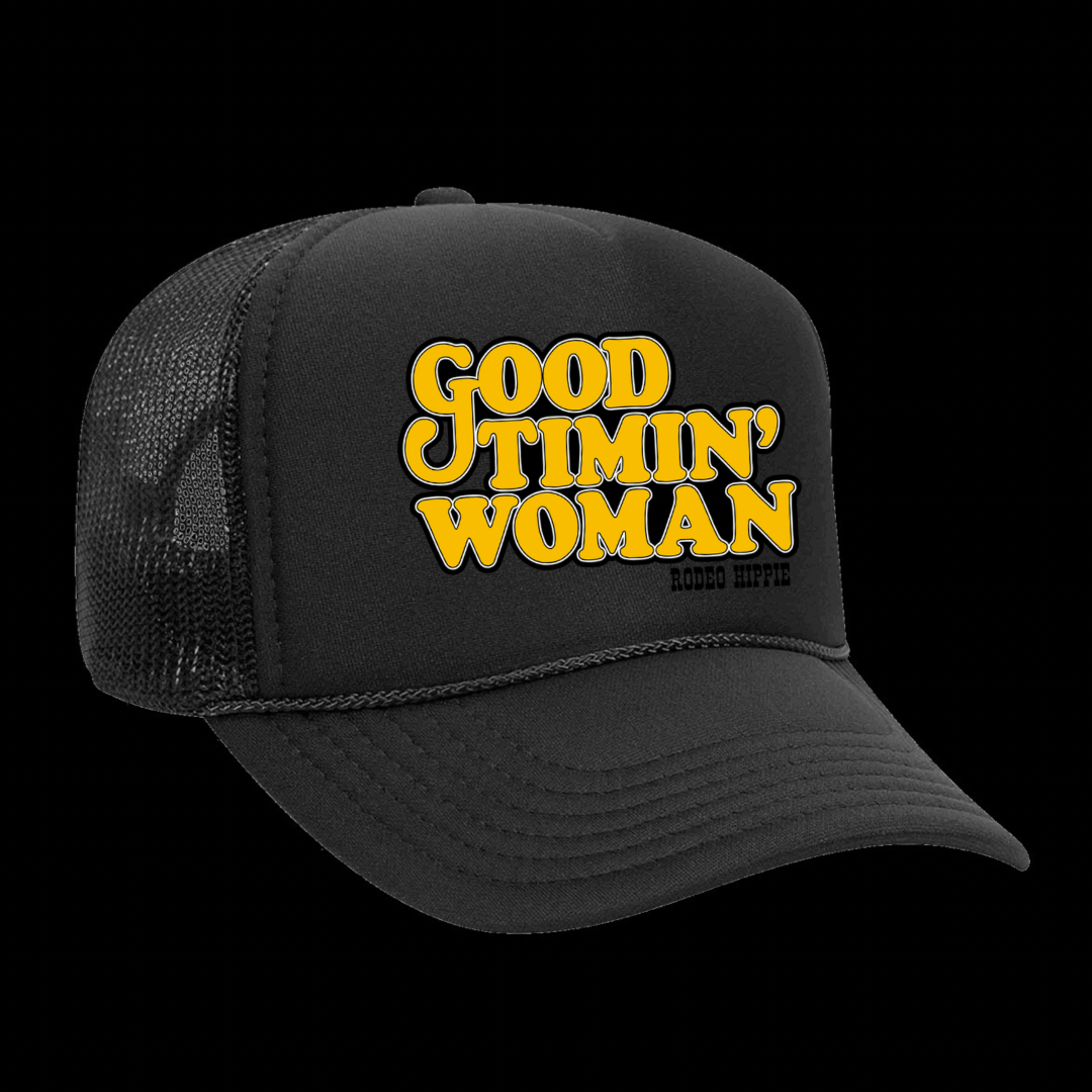 GOOD TIMIN’ WOMAN BLACK TRUCKER