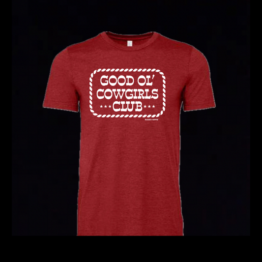 GOOD OL’ COWGIRLS CLUB TEE HEATHER RED