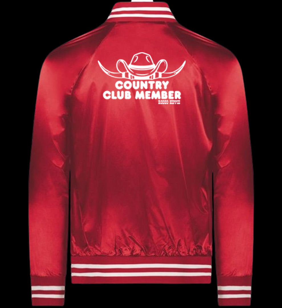 COUNTRY CLUB MEMBER SATIN JACKET RED – RODEO HIPPIE