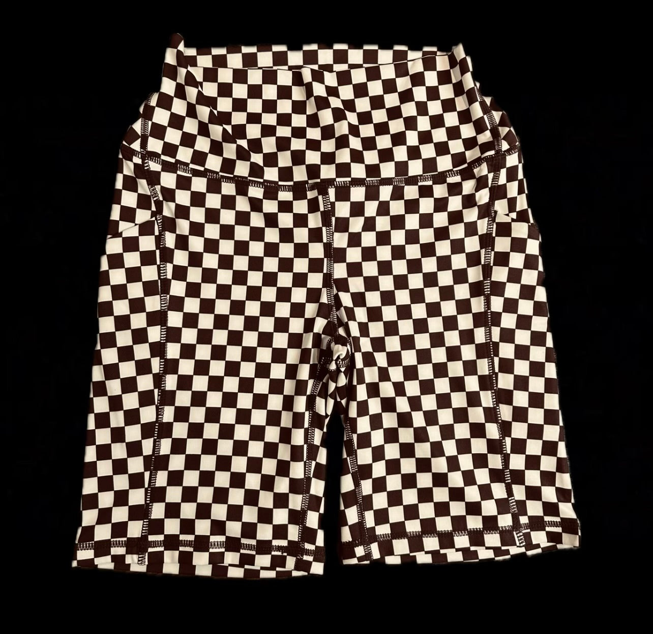 CHECKERED BIKER SHORTS