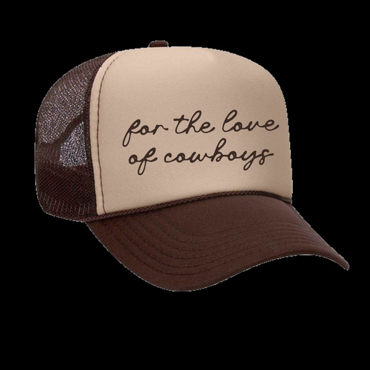 FOR THE LOVE OF COWBOYS TRUCKER HAT BROWN/TAN