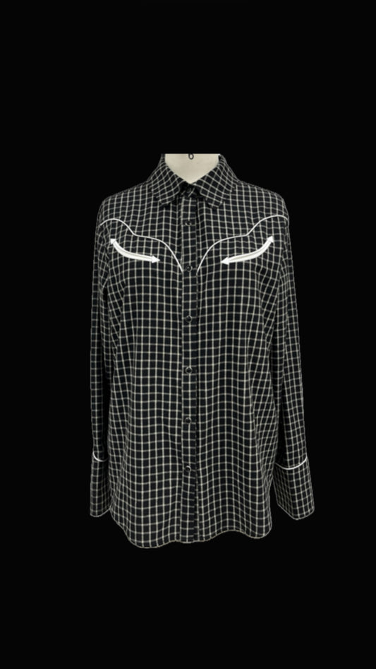 MOD WESTERN BUTTON UP BLOUSE