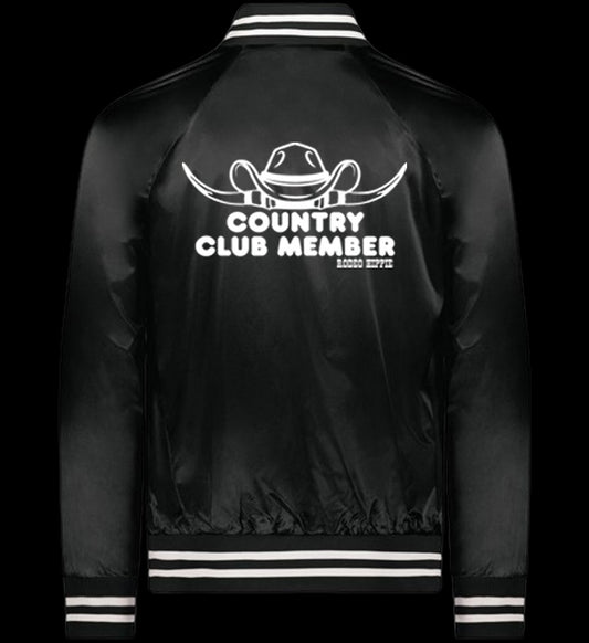 COUNTRY CLUB MEMBER SATIN JACKET BLACK