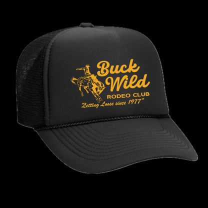 BUCK WILD TRUCKER HAT BLACK