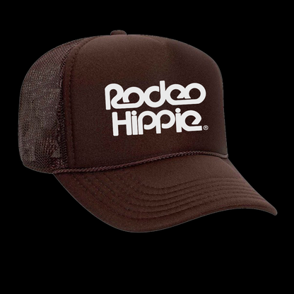 RODEO HIPPIE LOGO TRUCKER HAT BROWN