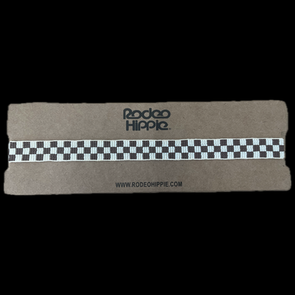 BROWN CHECK HATBAND