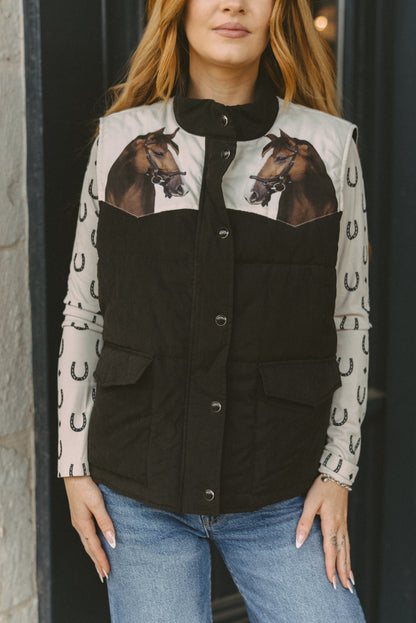 WILD HORSES PUFFER VEST