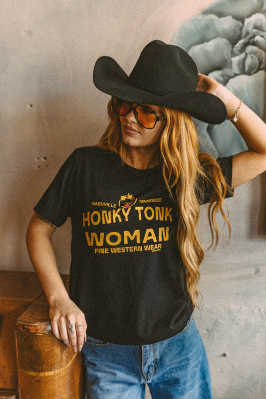 HONKY TONK WOMAN TEE BLACK