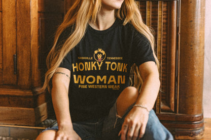 HONKY TONK WOMAN TEE BLACK