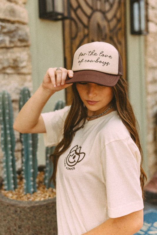 FOR THE LOVE OF COWBOYS TRUCKER HAT BROWN/TAN