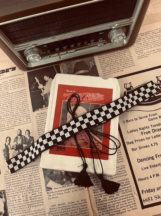BLACK CHECK HATBAND