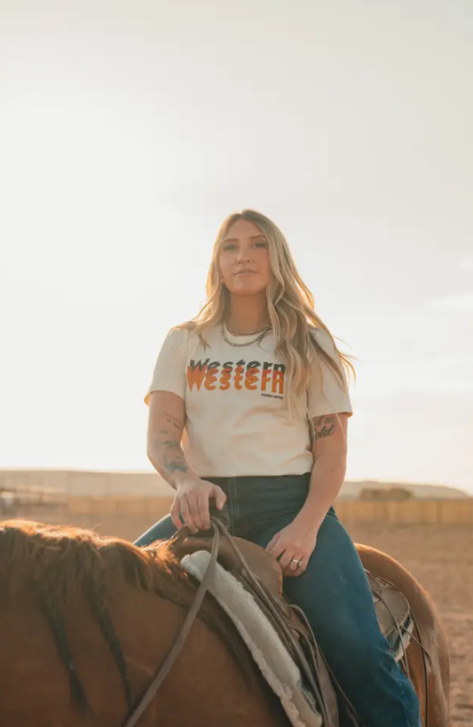 TRIPLE WESTERN TEE NATURAL