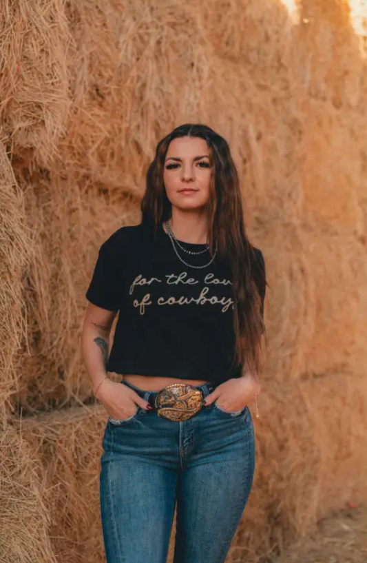 FOR THE LOVE OF COWBOYS TEE BLACK