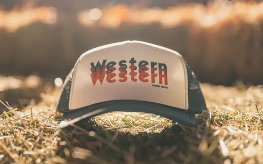 TRIPLE WESTERN TRUCKER HAT BLK/WHITE