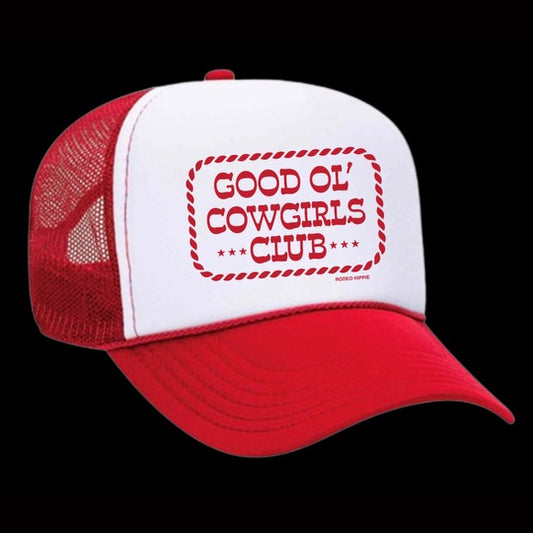 GOOD OL' COWGIRLS CLUB TRUCKER Red/White