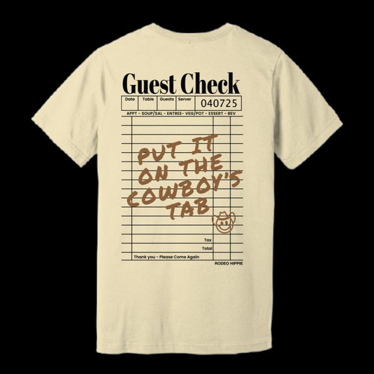 GUEST CHECK TEE NATURAL